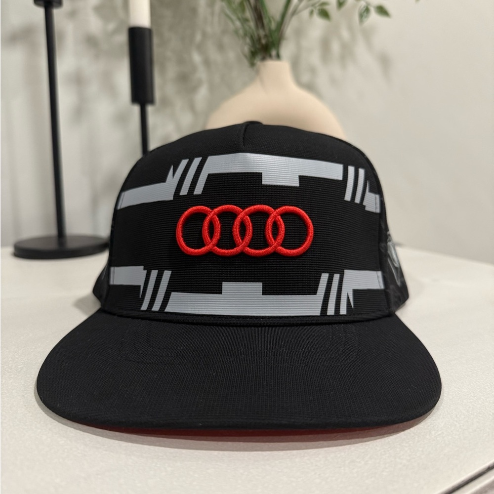 Audi Black and Red Logo Cap